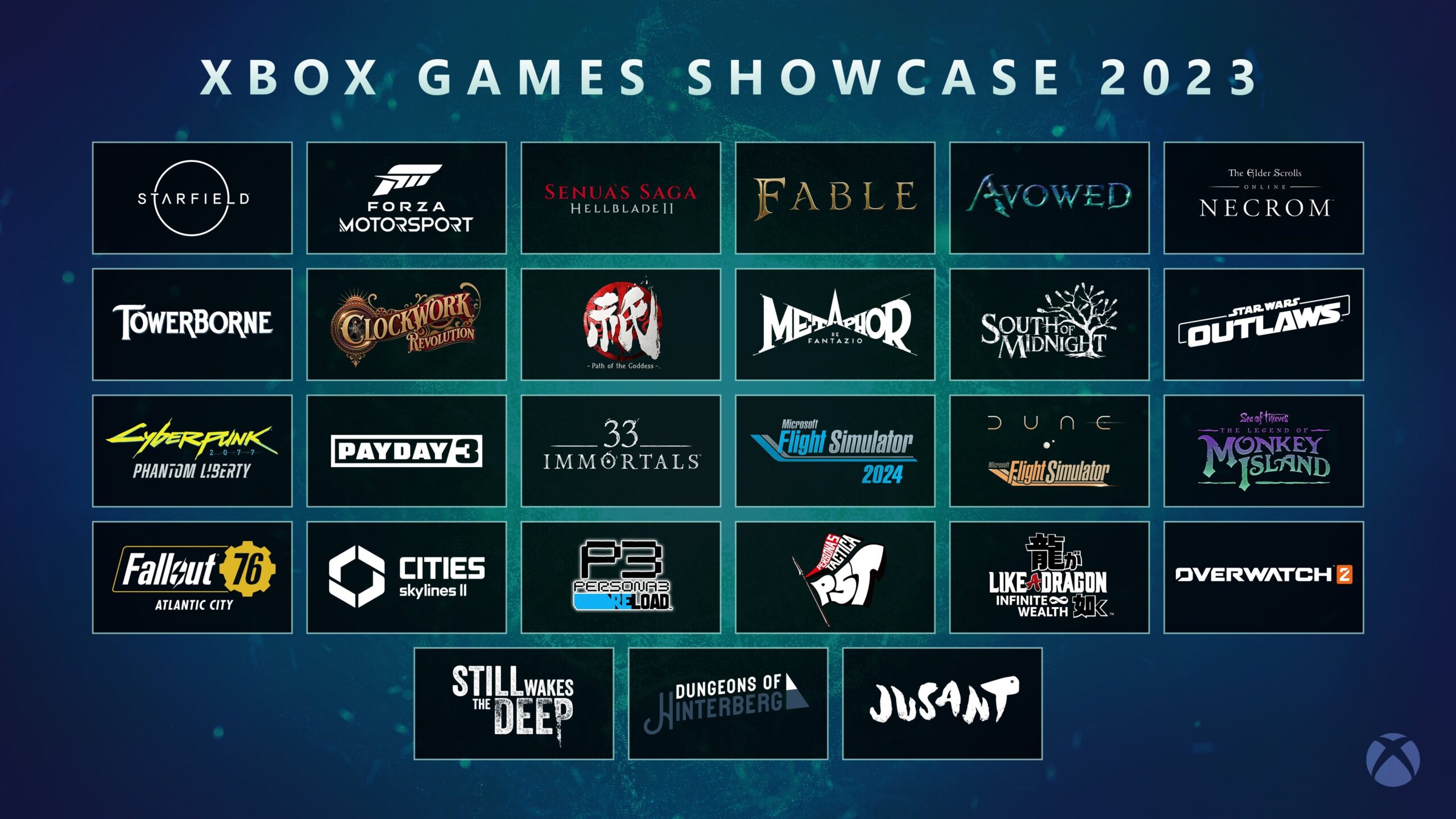 Todos os jogos apresentados no Xbox Games Showcase 2023